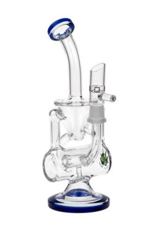 Black Leaf – Recycler Bubbler with Drum Diffuser – Blue