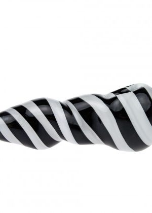 G-Spot Glass Spoon Pipe – Black and White Stripes