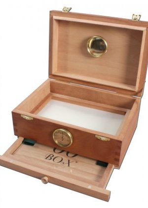 00 Box – Personal Humidor – Spanish Cedar Wood Box with Hygrometer – Small