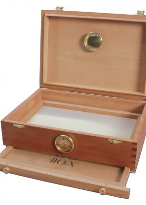 00 Box – Personal Humidor – Spanish Cedar Wood Box with Hygrometer – Medium