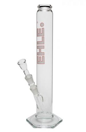 EHLE. Glass – Straight Cylinder Bong 1000ml – 18.8mm – White logo