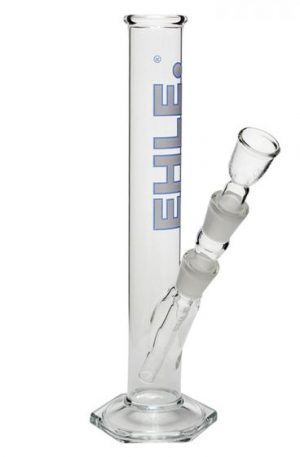 EHLE. Glass Straight Cylinder Bong 250ml | White logo