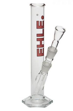 EHLE. Glass Straight Cylinder Bong 250ml | Red logo