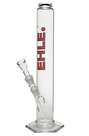 EHLE. Glass – Straight Cylinder Bong 1000ml – 18.8mm – Red logo