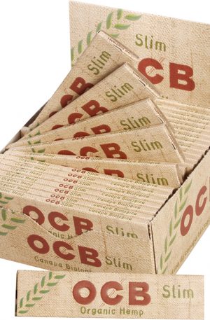 OCB King Size Organic Hemp Slim Rolling Papers – Box of 50 Packs