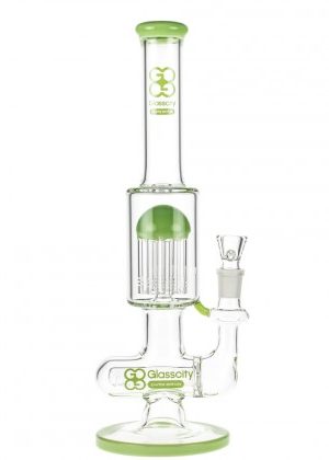Glasscity Limited Edition Nautilus Bong with Tree Perc | Milky Green