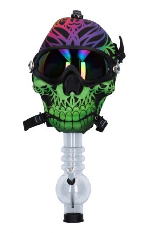 Silicone Skull Face Gas Mask Bong with Acrylic Tube | Random