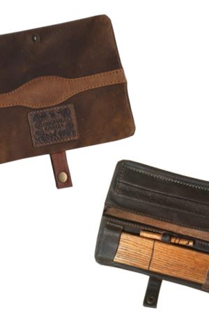 Original Kavatza Roll Pouch – Cowboy – Brown Nubuck Leather With Belt – Small