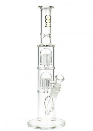 Glasscity Limited Edition Straight Ice Bong with Double Tree Perc | Clear