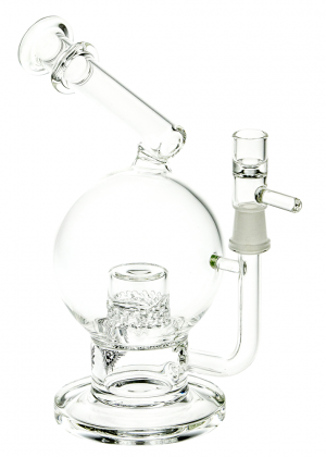 Black Leaf – Spherical Bird Cage Glass Bong with Cage Percolator & Sidecar Tube
