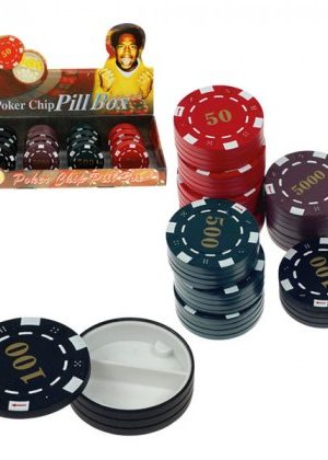 Poker chip pill box