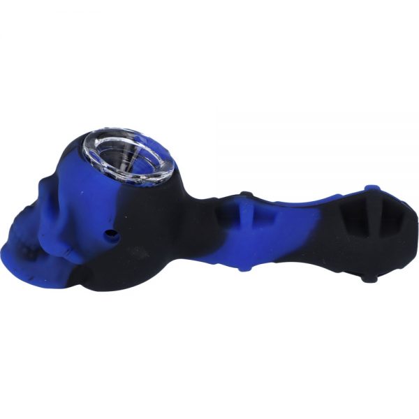 Silicone 2 in 1 Skull Pipe with Metal Dab Tool | Random Color