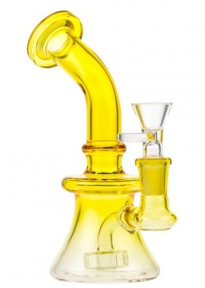 Glasscity Glass Bubbler with Showerhead Diffuser | Yellow