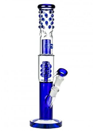 Grace Glass Cane GG Ice Bong with Spiral Perc | Blue