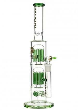 Tsunami Glass Straight Ice Bong with Double Tree Perc and Spore Perc