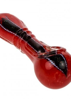 Glasscity Red Decorative Glass Spoon Pipe with Dichro stripe | 5 Inch