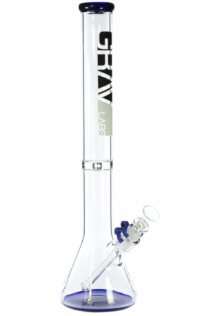 Grav Labs 16 Inch Beaker Ice Bong with Blue Accents