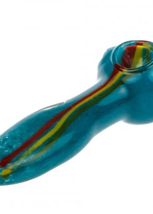 Glasscity Turquoise Glass Spoon Pipe with Rasta Stripe | 5 Inch