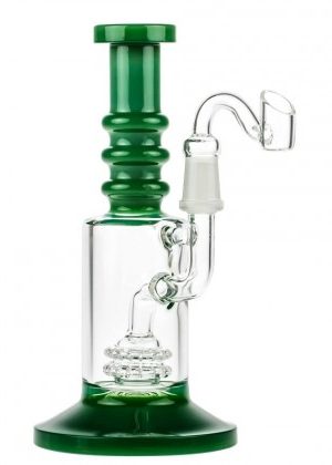Glasscity Glass Dab Rig with Double Showerhead Perc | Green