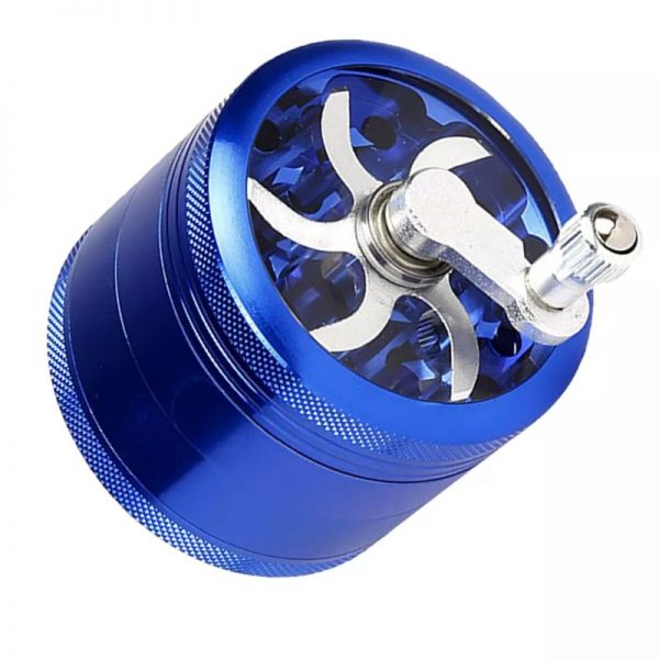Crank Herb Grinder with Pollen Screen and Magnetic Window Lid | 55mm