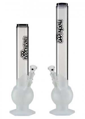 Meshugga – Clear and Frosted Glass Bubble-Butt Bong