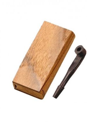 Basic Wood Dugout – Slider Lid – Carved Wood One-Hitter Pipe