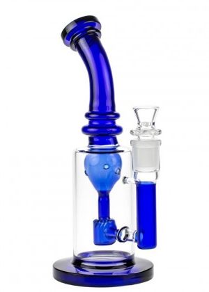 Glasscity Glass Bubbler with Slitted Drum Perc | Blue – 35% SALE Special