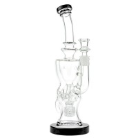 Glasscity Double Chamber Swiss Egg Bong with Drum Perc | Black