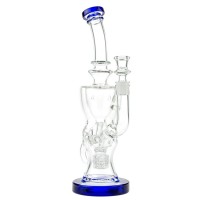 Glasscity Double Chamber Swiss Egg Bong with Drum Perc | Blue