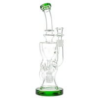 Glasscity Double Chamber Swiss Egg Bong with Drum Perc | Green