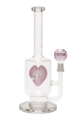 Pure Glass Surfrider Heart Dab Rig with Honeycomb Disc Perc | 11 Inch