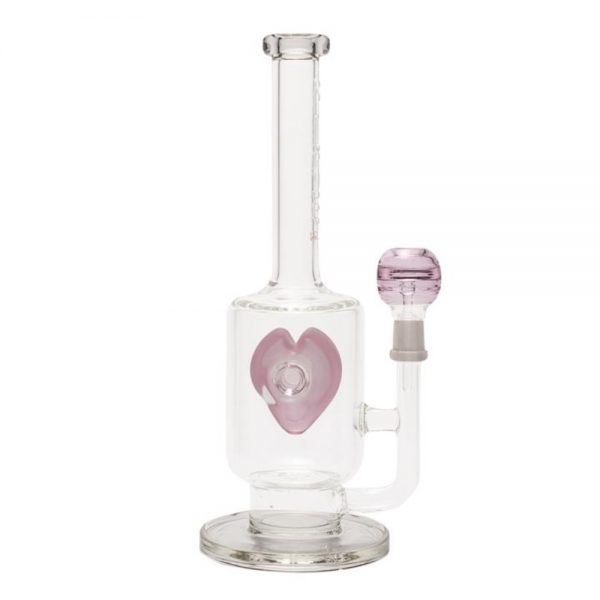 Pure Glass Surfrider Heart Dab Rig with Honeycomb Disc Perc | 11 Inch