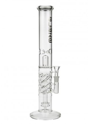 Blaze Glass Spiral2 Straight Multi-Level Ice Bong with Double Perc