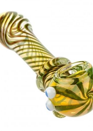 Glasscity Fumed Glass Spoon Pipe with Spiral and Maria