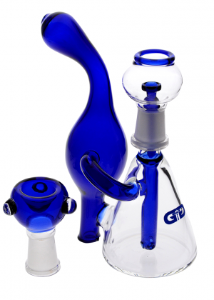Grace Glass Recycler Vapor Bubbler with Fixed Diffuser | Blue