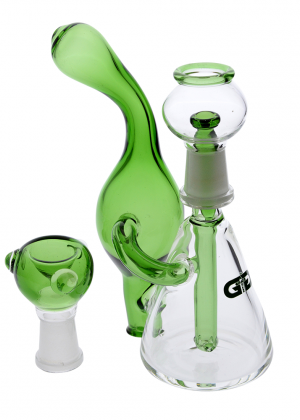Grace Glass Recycler Vapor Bubbler with Fixed Diffuser | Green