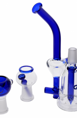 Grace Glass Saxo Recycler Bubbler with Fixed Diffuser | Blue