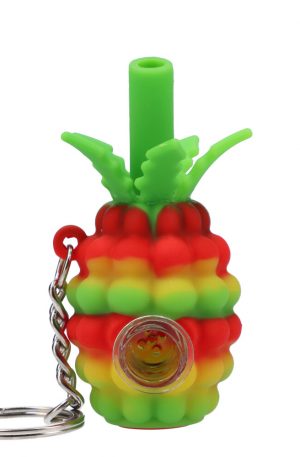 Silicone Pineapple Key Chain Pipe