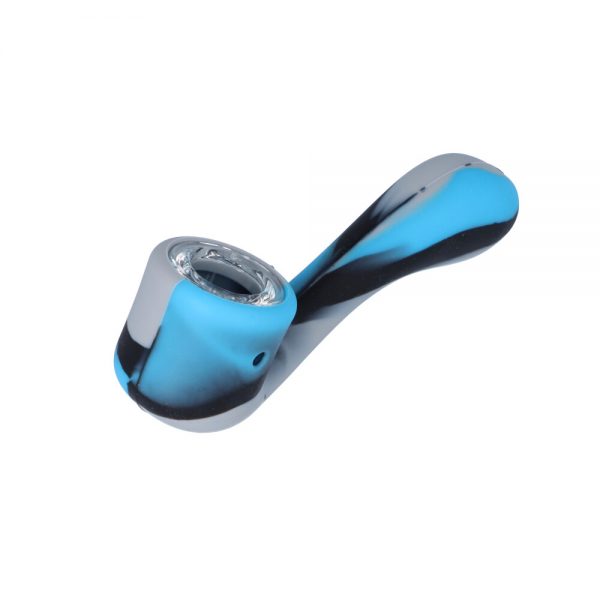 Silicone Sherlock Hand Pipe with Insert Glass Bowl