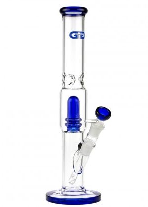 Grace Glass Straight Ice Bong with Showerhead Perc | Blue