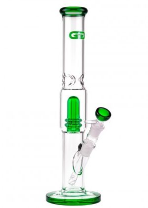 Grace Glass Straight Ice Bong with Showerhead Perc | Green