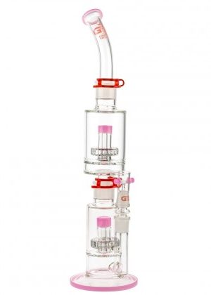Grace Glass Limited Edition Mulitpart Vapor Bong with Double Showerhead Perc | Pink