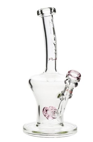 Pure Glass Little Dume Heart Dab Rig with Perc | 9 Inch