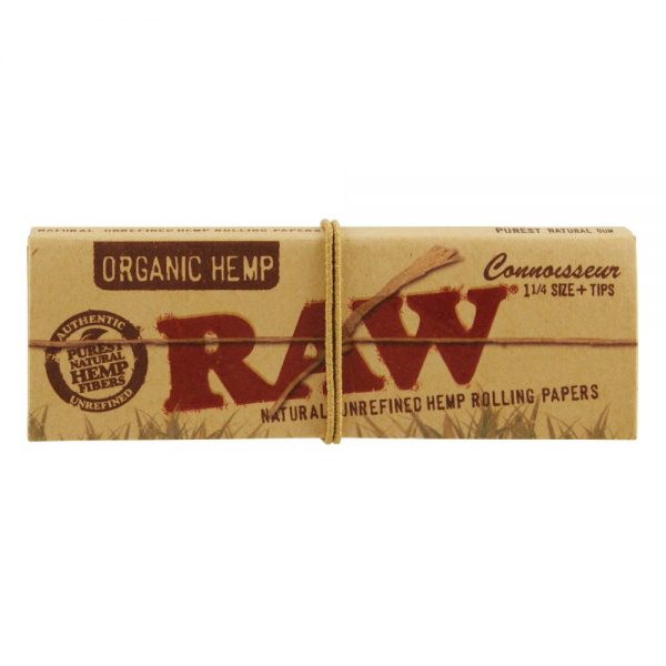 RAW Organic Connoisseur 1¼ Hemp Rolling Papers with Filter Tips