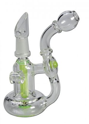 Blaze Glass – Concentrate Oil Recycler Bubbler with Diffuser Downstem – Green