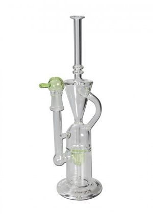 Blaze Glass – Concentrate Oil Recycler Bubbler with Percolator Dome – Green