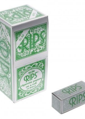 RIPS Green 1 1/4 Rice Rolling Paper Rolls – Box of 10 Rolls