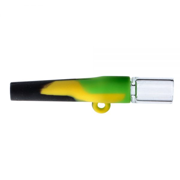 Silicone One Hitter Pendant Hand Pipe with Insert Glass Bowl
