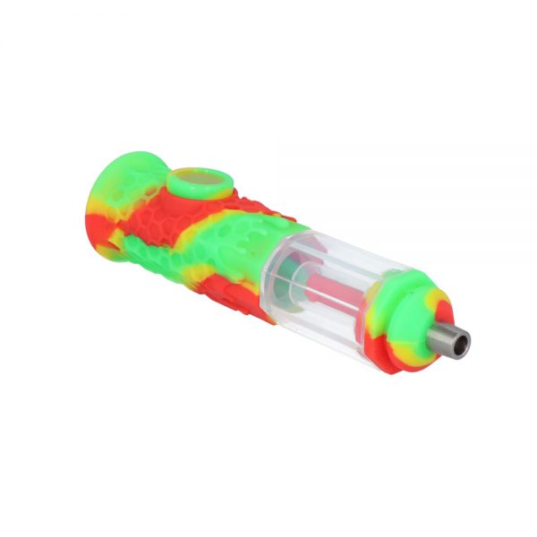 Silicone Nectar Collector Bubbler with Built-In Stash Container