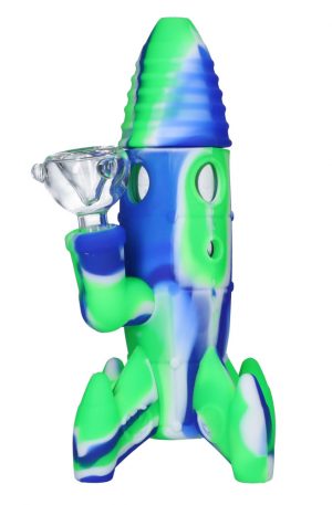 Silicone Rocket Bong with Glass Bowl | Random Color | 7.5 Inch